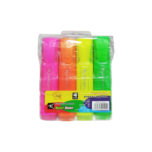 طقم قلم فسفوري 4 الوان SPOT LINER